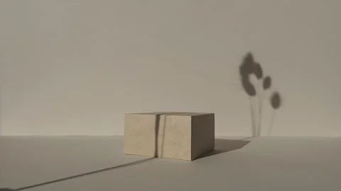 Square Podium on beige background. Stock Footage 232268932