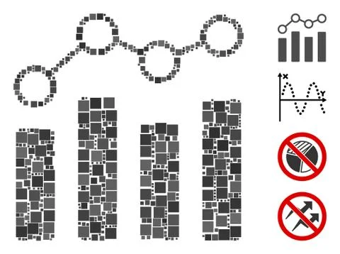 Square Point Chart Icon Vector Collage イラスト素材