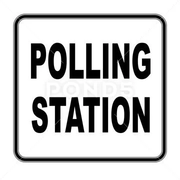 Square Polling Station Sign Stock Illustration