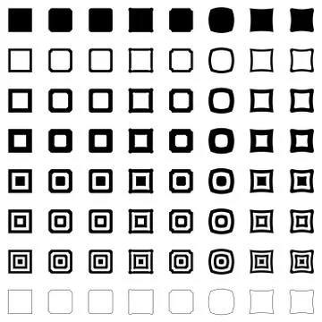 Square polygon set Stock Illustration