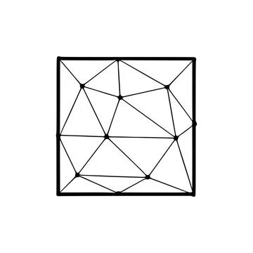 Square polygonal icon isolated on white background Square polygonal icon i... Stock Photos