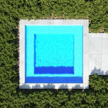 Square pool. top view 3d rendering Stock Illustration