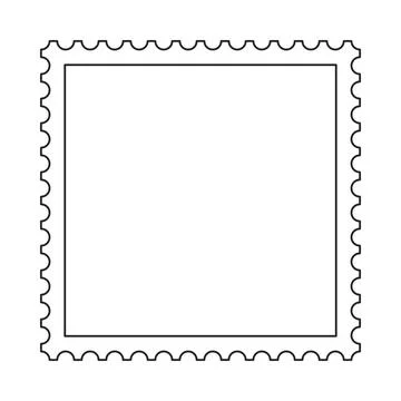 Square Postage Stamp Outline Border Vector Stock Illustration