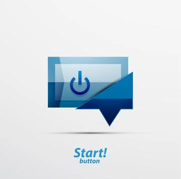 Square power button design Stock Illustration