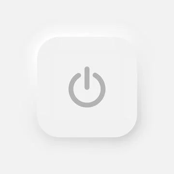 Square power button on a white background. User interface elements in the style 스톡 일러스트