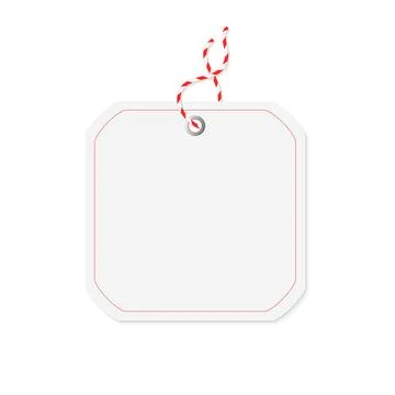 Square Price Tag with Red String Illustrazione stock