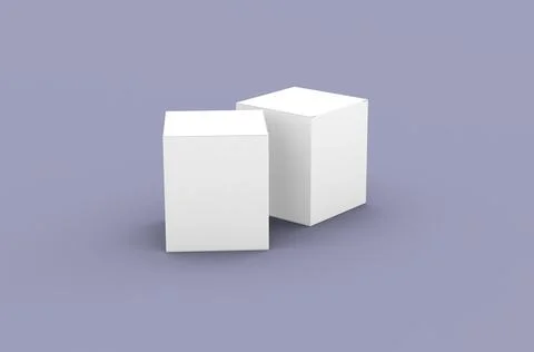 Square product box packaging mockup for brand advertising on a clean background Stock Illustration