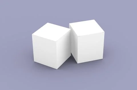 Square product box packaging mockup for brand advertising on a clean background Stock Illustration