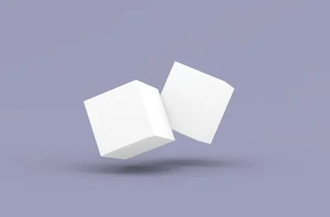 Square product box packaging mockup for brand advertising on a clean background Stock Illustration