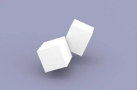 Square product box packaging mockup for brand advertising on a clean background Stock Illustration