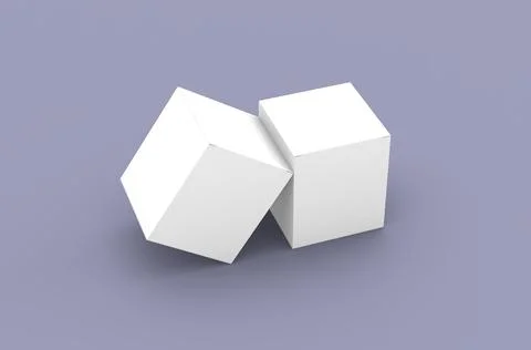 Square product box packaging mockup for brand advertising on a clean background Stock Illustration