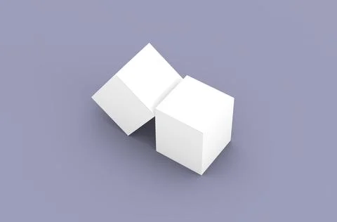 Square product box packaging mockup for brand advertising on a clean background Stock-Illustration