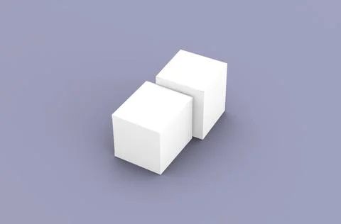 Square product box packaging mockup for brand advertising on a clean background Stock Illustration