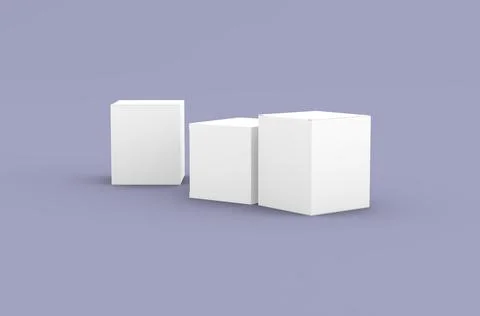 Square product box packaging mockup for brand advertising on a clean background Stock Illustration