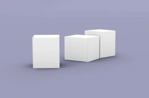 Square product box packaging mockup for brand advertising on a clean background Stock Illustration