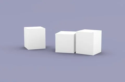 Square product box packaging mockup for brand advertising on a clean background Stock Illustration