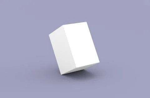 Square product box packaging mockup for brand advertising on a clean background Stock Illustration