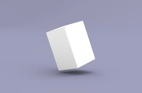 Square product box packaging mockup for brand advertising on a clean background Stock Illustration