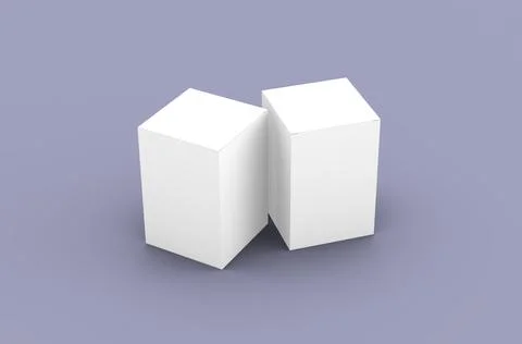 Square product box packaging mockup for brand advertising on a clean background Stock Illustration