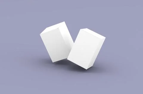 Square product box packaging mockup for brand advertising on a clean background Illustrazione stock