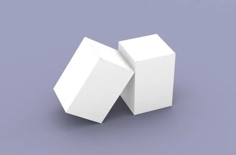 Square product box packaging mockup for brand advertising on a clean background Stock Illustration