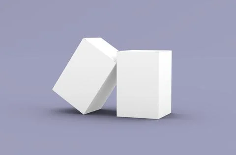 Square product box packaging mockup for brand advertising on a clean background Illustrazione stock