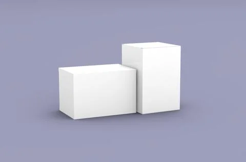 Square product box packaging mockup for brand advertising on a clean background Stock Illustration