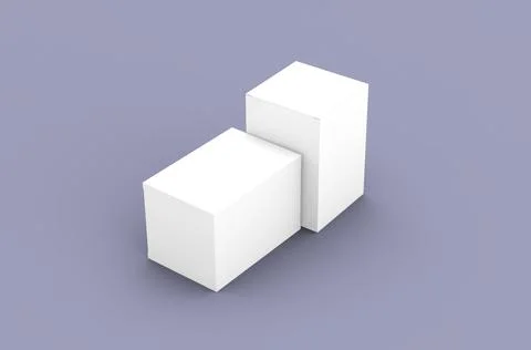 Square product box packaging mockup for brand advertising on a clean background Stock Illustration