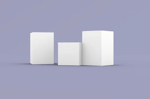 Square product box packaging mockup for brand advertising on a clean background Illustrazione stock