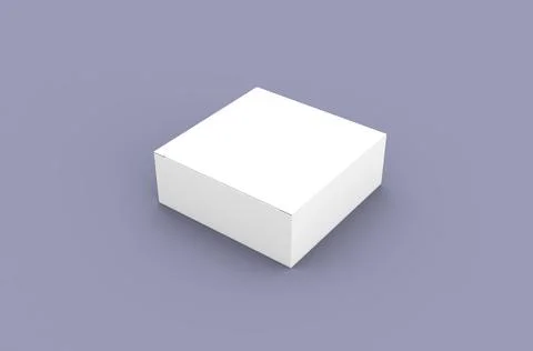 Square product box packaging mockup for brand advertising on a clean background Stock Illustration