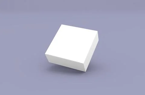 Square product box packaging mockup for brand advertising on a clean background Stock Illustration