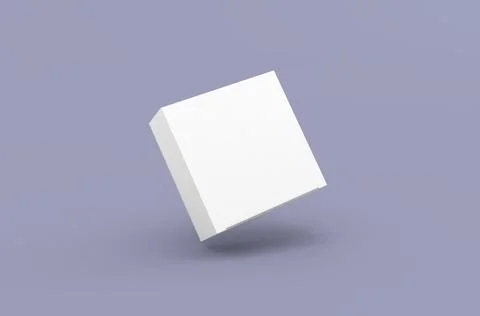 Square product box packaging mockup for brand advertising on a clean background Stock Illustration