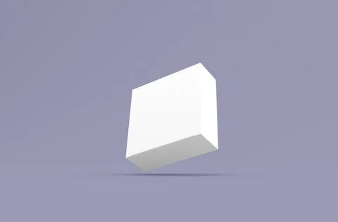 Square product box packaging mockup for brand advertising on a clean background Stock Illustration
