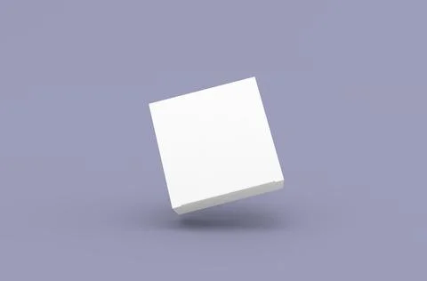 Square product box packaging mockup for brand advertising on a clean background Stock Illustration