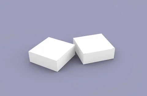 Square product box packaging mockup for brand advertising on a clean background Stock Illustration