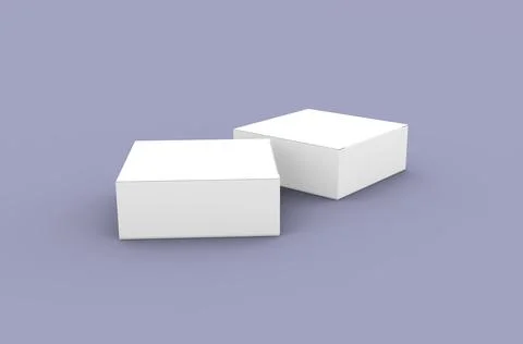 Square product box packaging mockup for brand advertising on a clean background Stock Illustration