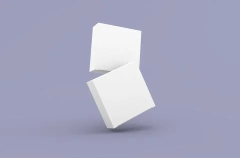 Square product box packaging mockup for brand advertising on a clean background Stock Illustration