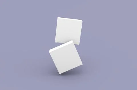 Square product box packaging mockup for brand advertising on a clean background Stock Illustration