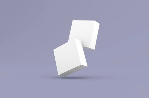 Square product box packaging mockup for brand advertising on a clean background Stock Illustration