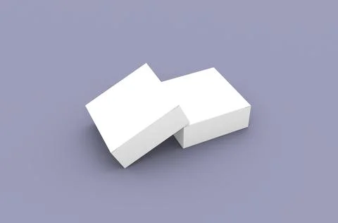 Square product box packaging mockup for brand advertising on a clean background Stock Illustration