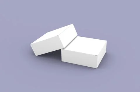Square product box packaging mockup for brand advertising on a clean background Stock Illustration