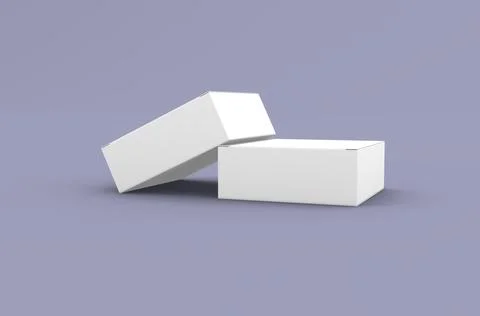 Square product box packaging mockup for brand advertising on a clean background Stock Illustration