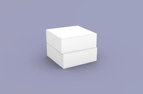 Square product box packaging mockup for brand advertising on a clean background Stock Illustration