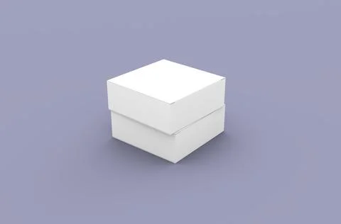 Square product box packaging mockup for brand advertising on a clean background Stock Illustration