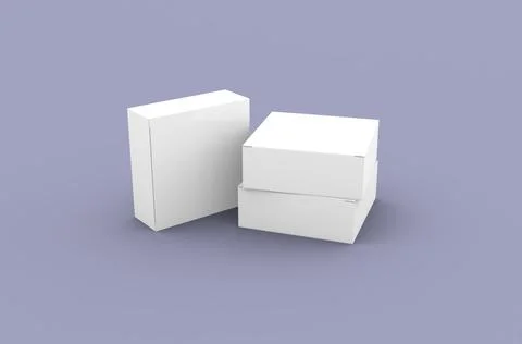 Square product box packaging mockup for brand advertising on a clean background Stock Illustration