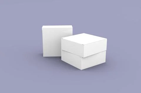 Square product box packaging mockup for brand advertising on a clean background Stock Illustration