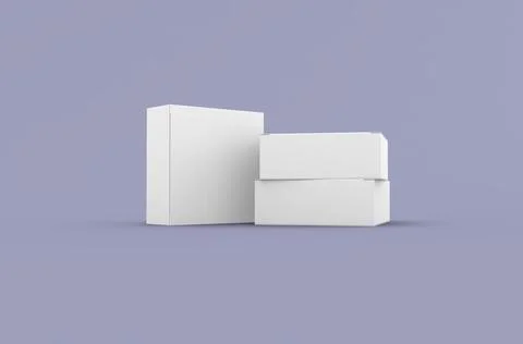 Square product box packaging mockup for brand advertising on a clean background Stock Illustration