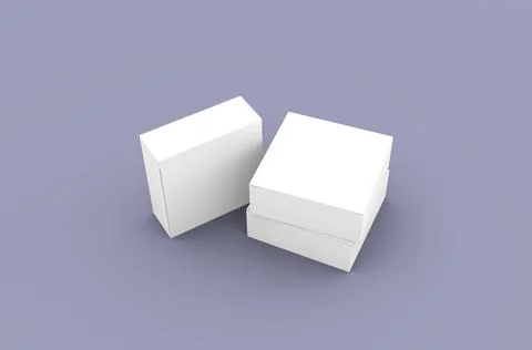 Square product box packaging mockup for brand advertising on a clean background Stock Illustration