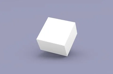 Square product box packaging mockup for brand advertising on a clean background Stock Illustration