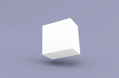 Square product box packaging mockup for brand advertising on a clean background Stock Illustration